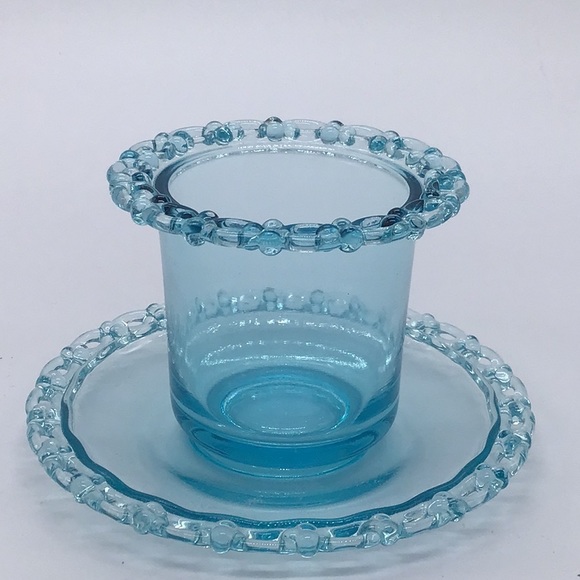 Accents Vintage Turquoise Glass Votive Holder W Under Plate Poshmark